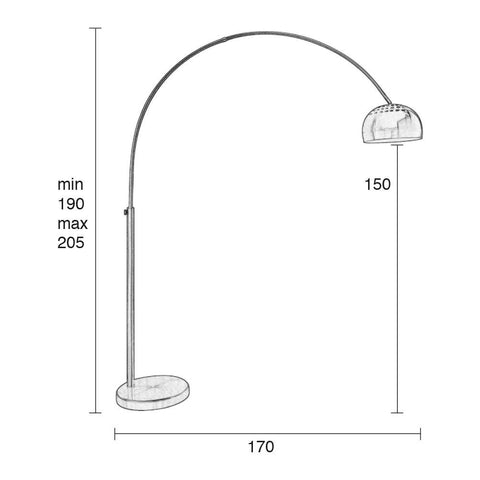 Zuiver Booglamp Metal Bow - Zwart