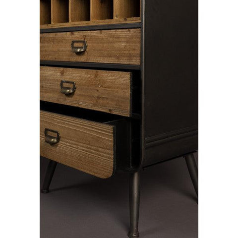 Dutchbone Wandkast Vino Cabinet Staal-Hout - De Handelloods