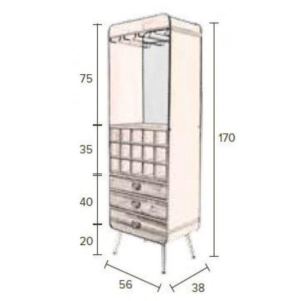 Dutchbone Wandkast Vino Cabinet Staal-Hout - De Handelloods