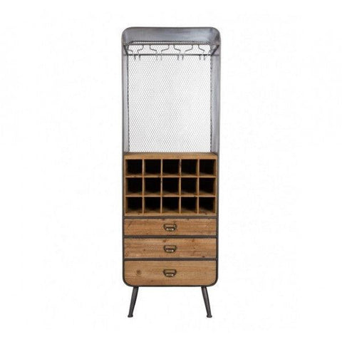 Dutchbone Wandkast Vino Cabinet Staal-Hout - De Handelloods